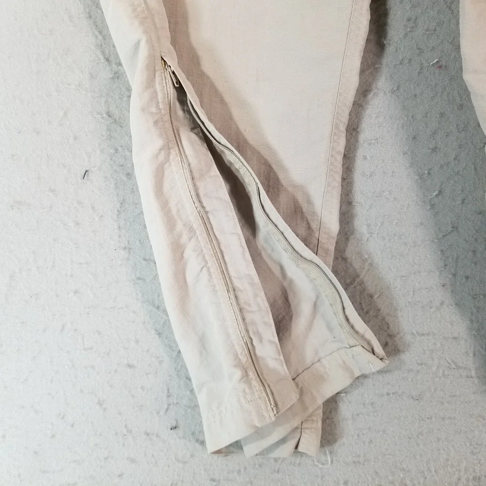 The North Face cargo pants shorts combo men's large beige outdoor nylon flawed